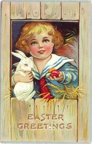 cartes vintage  ( st Valentin et Pâques )   Pâques