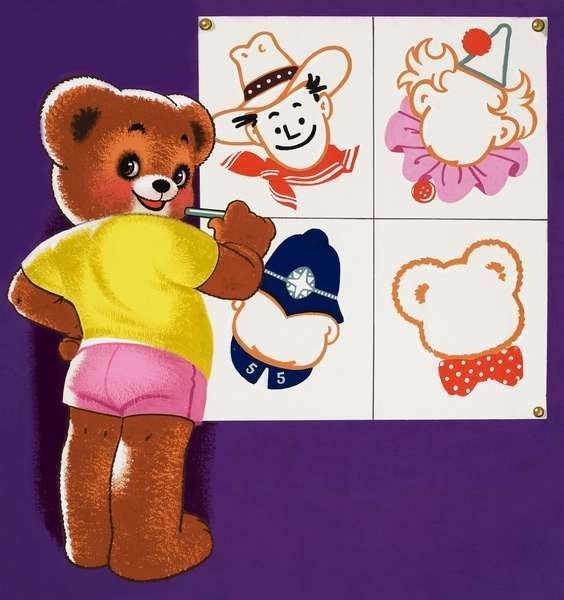 Mignonnes illustrations Teddy bear et Jolly dog