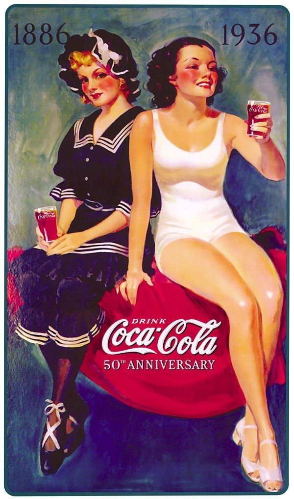 Coca-Cola. 1886 - 1936. Drink Coca-Cola, 50TH ANNIVERSARY. Coca-Cola. 1886 - 1936. Drink Coca-Cola, 50TH ANNIVERSARY.